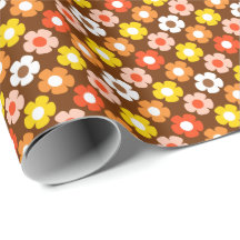 Padrão das flores de outono de Retro Castanho