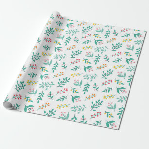 Papel De Presente Padrão das Ramificações Festivas