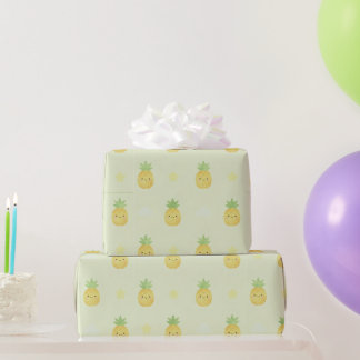Papel De Presente Padrão de Abacaxi Fofo para Aniversário de Bebê