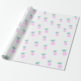 Papel De Presente Padrão de Abacaxi Rosa Tropical Fofo