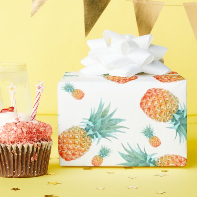 Papel De Presente Padrão de abacaxi tropical | FRUTAS (Festa de aniversário)