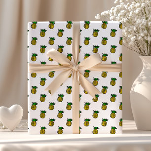 Papel De Presente Padrão de Abacaxis Frutas Tropicais de Verão Fofos