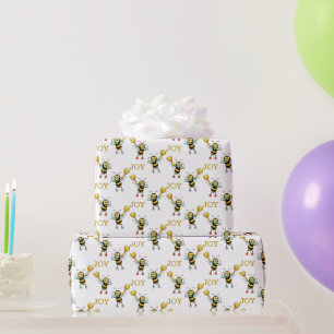 Papel De Presente Padrão de Abelha em Branco