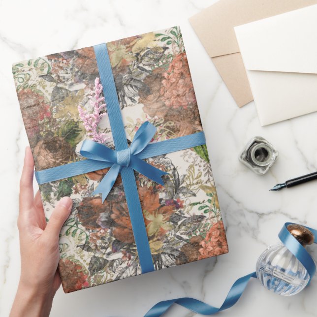 Papel De Presente Padrão de Abelha Melífera Vintage (Presentear)