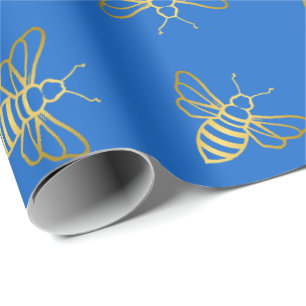 Papel De Presente Padrão de abelhas do ouro