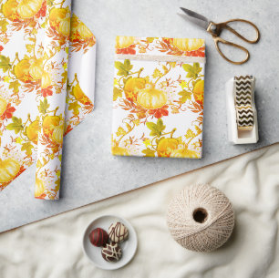 Papel De Presente Padrão de Abóbora de Craft ou Presente da Temporad