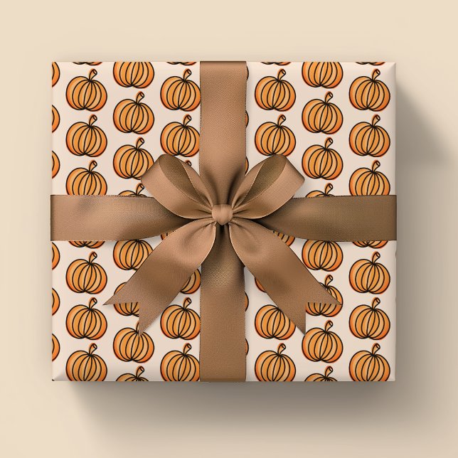 Papel De Presente Padrão de abóbora de Halloween (Pumpkin Halloween Wrapping Paper rolls)