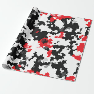 Papel De Presente Padrão De Abstrato Branco E Preto Vermelho Cristal
