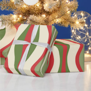 Papel De Presente Padrão de Abstrato de ampulheta de Natal retrô