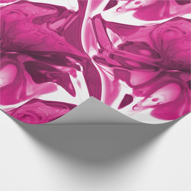 Papel De Presente Padrão de Abstrato de Fluxo de Paraíso Rosa (Ponta)