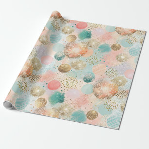 Papel De Presente Padrão de Abstrato de Glitter Pastel Confetti