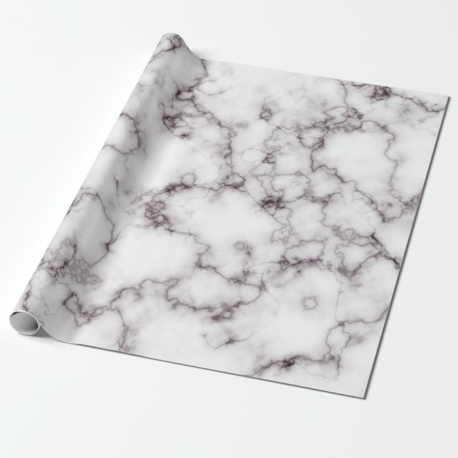 Papel De Presente Padrão de abstrato de pedra-marmorla branca (Desenrolado)