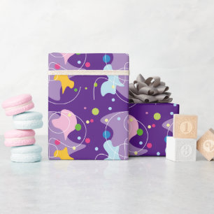 Papel De Presente Padrão de abstrato de tendências em cores roxas e