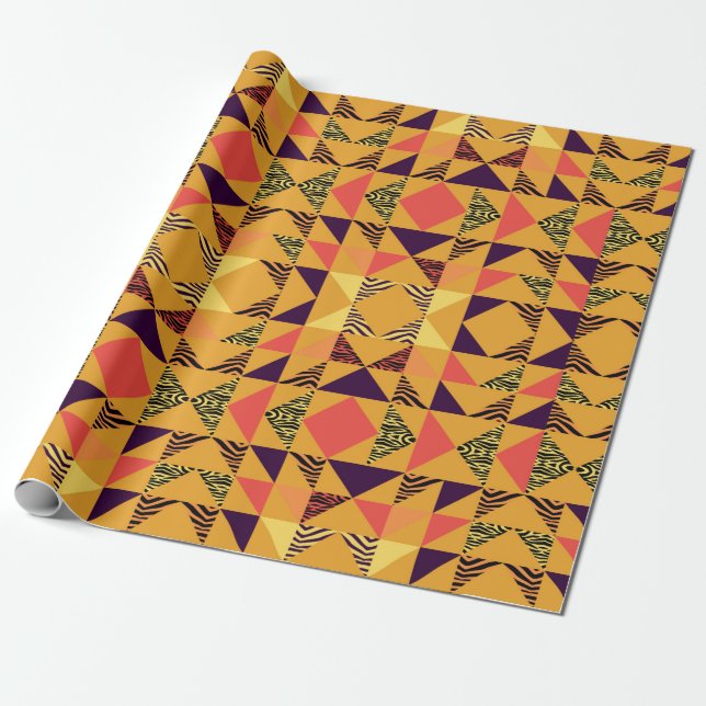 Papel De Presente Padrão de abstrato de triângulo sem soldadura com (Desenrolado)