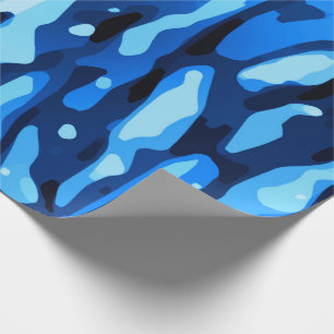 Papel De Presente Padrão de Abstrato do Trendy Blue Camo