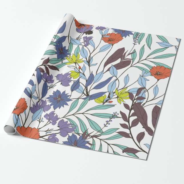 Papel De Presente padrão de abstrato elegância com fundo floral.  (Desenrolado)