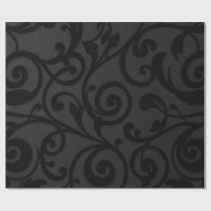 Papel De Presente Padrão de Abstrato preto girando incríveis