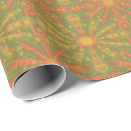 Papel De Presente Padrão de abstrato "Sunshine" em laranja e amarelo