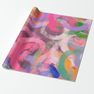 Papel De Presente Padrão de abstrato surreal feito à mão. Arte moder