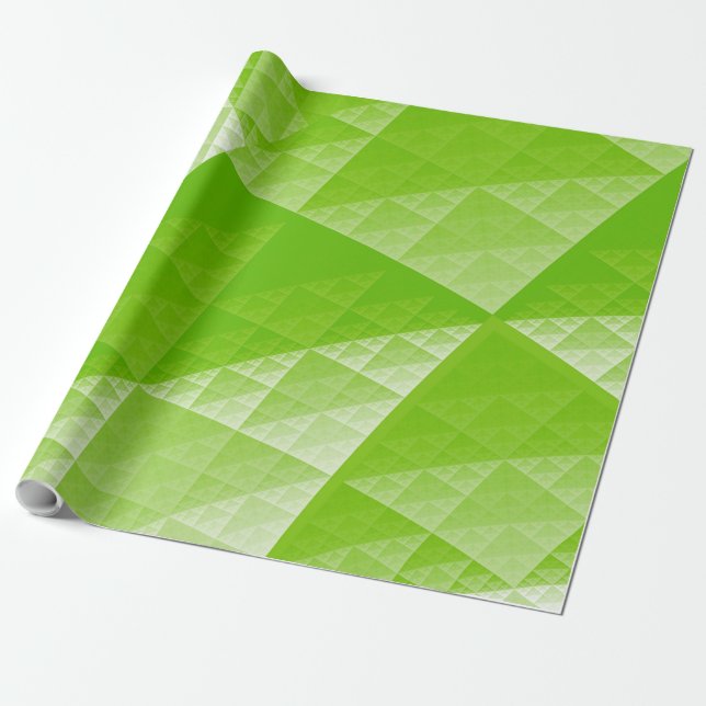 Papel De Presente Padrão de abstrato verde (Desenrolado)