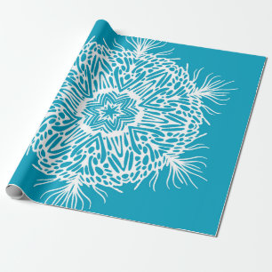 Papel De Presente padrão de abstrato vintage de floco de neve criati