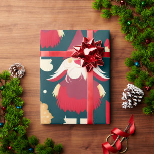 Papel De Presente Padrão de Água das Decorações de Natal do Papai No