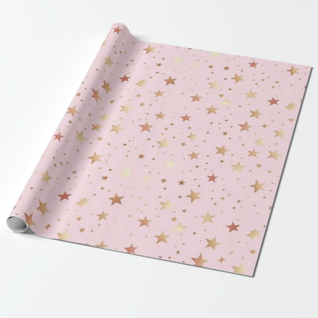 Papel De Presente Padrão de amido rosa Pastel (Desenrolado)