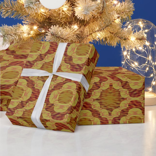 Papel De Presente Padrão de Anel de Amor de Fogo (Feriados)