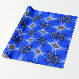 Papel De Presente Padrão de Anêmona do Jardim Azul