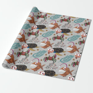 Papel De Presente Padrão de animais aquáticos vida submarina do