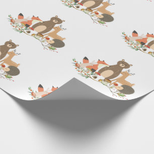 Papel De Presente Padrão de animais da floresta
