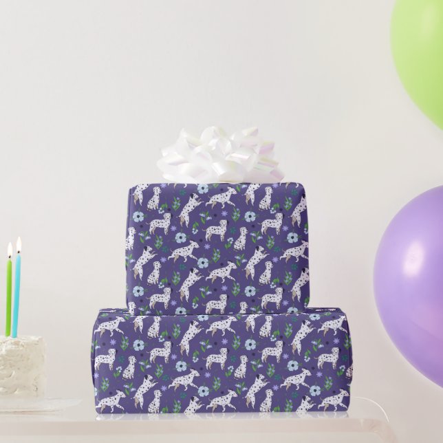 Papel De Presente Padrão de Animais de Estimação Cães Dálmatas Fofos (Presentes para festas)