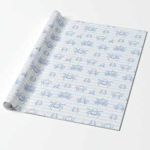 Papel De Presente Padrão de Animais Marinhos em Aquarela