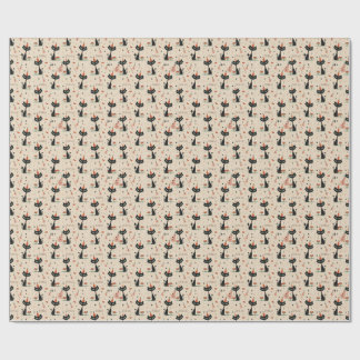 Papel De Presente Padrão de Aniversário de Gato Atômico de Meado