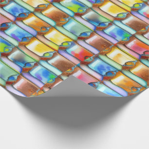 Papel De Presente Padrão de Aquarela da Taça de Café