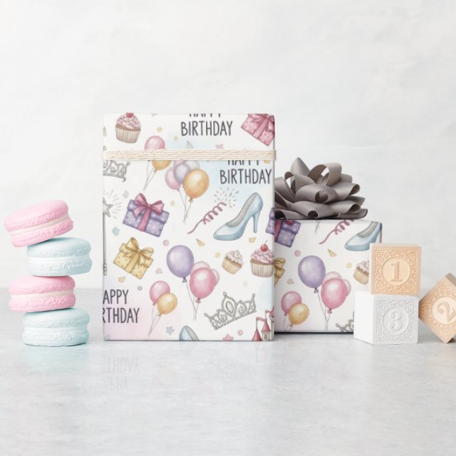 Papel De Presente Padrão de Aquarela de Aniversário de Leite (Chá de bebê)