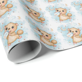 Papel De Presente Padrão de Aquarela de Bebê-Anteatro Cute