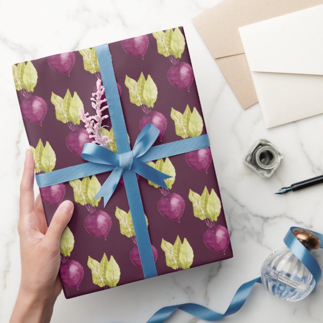 Papel De Presente Padrão de aquarela de beterraba fofa (Presentear)