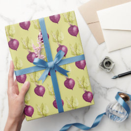 Papel De Presente Padrão de aquarela de beterraba fofa
