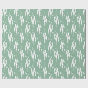 Papel De Presente Padrão de aquarela de folhas e galhos de eucalipto