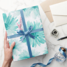 Padrão de aquarela de margarida azul macia minimal
