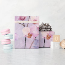 Padrão de aquarela de orquídea rosa lilás suave ch