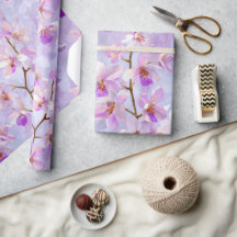 Padrão de aquarela de orquídea rosa lilás suave ch
