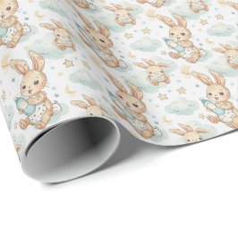Papel De Presente Padrão de Aquarela de Pastel de Bebê Cony Cute
