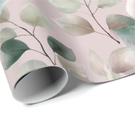 Papel De Presente Padrão de aquarela de rosa empoeirada elegante de 