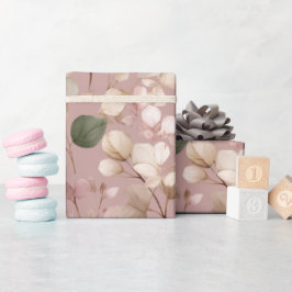 Papel De Presente Padrão de aquarela de rosa empoeirada elegante de 