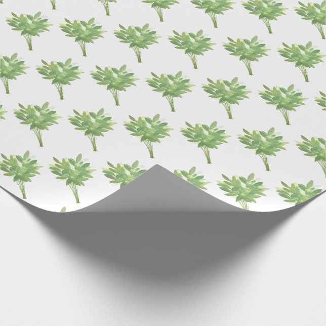 Papel De Presente Padrão de aquarela do jardim botânico das ervas da (Ponta)