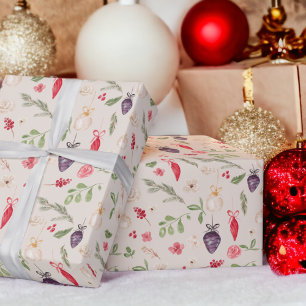 Papel De Presente Padrão de aquarela floral floral russo