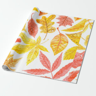 Papel De Presente Padrão de aquarelas feito de vários outono color