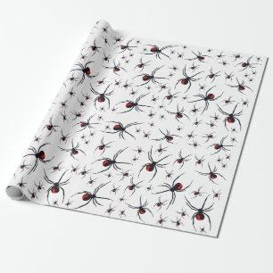Papel De Presente Padrão de aranha vermelha e preta